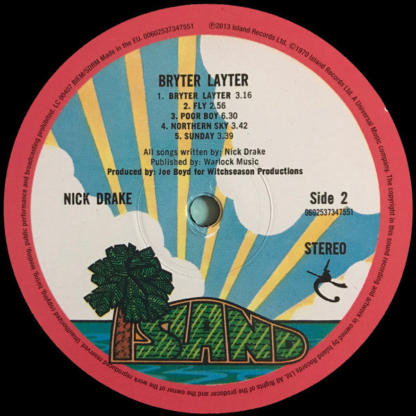 Nick Drake : Bryter Layter (LP, Album, RE, 180)