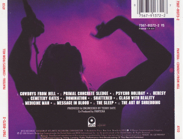 Pantera : Cowboys From Hell (CD, Album, RP)