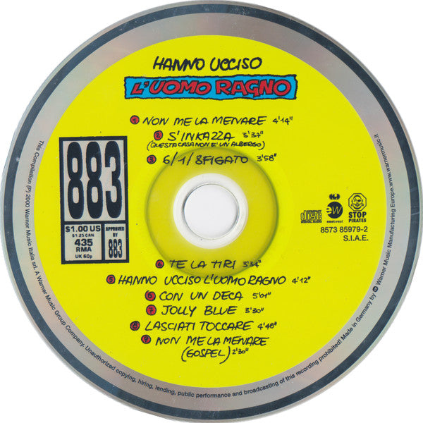 883 : Hanno Ucciso L'Uomo Ragno (Edizione Straordinaria) (CD, Album, RE)