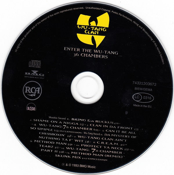 Wu-Tang Clan : Enter The Wu-Tang (36 Chambers) (CD, Album, RE)