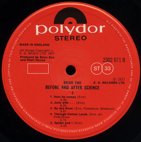 Brian Eno : Before And After Science (LP, Album)