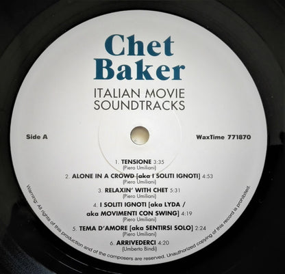 Chet Baker : Italian Movie Soundtracks (LP, Comp, Ltd, RE, RM, 180)