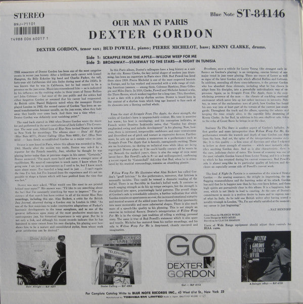 Dexter Gordon : Our Man In Paris (LP, Album, RE)