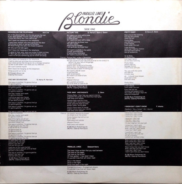 Blondie : Parallel Lines (LP, Album)