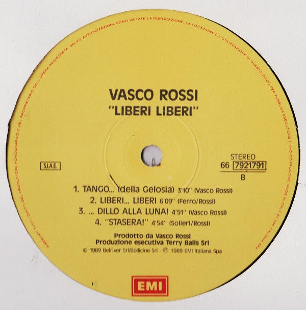 Vasco Rossi : Liberi Liberi (LP, Album)