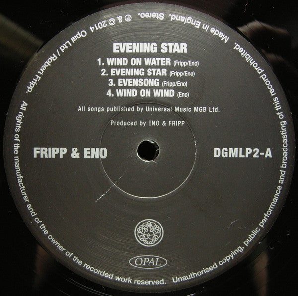 Fripp & Eno : Evening Star (LP, Album, Ltd, RM)