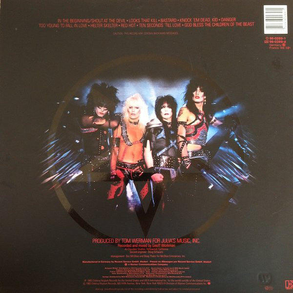 Mötley Crüe : Shout At The Devil (LP, Album, RE)