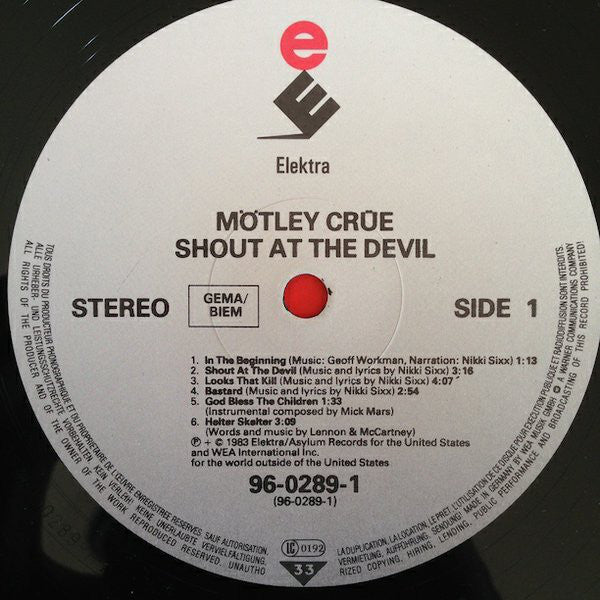 Mötley Crüe : Shout At The Devil (LP, Album, RE)