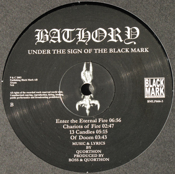 Bathory : Under The Sign Of The Black Mark (LP, Album, RE, RP)