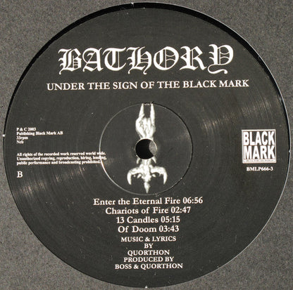 Bathory : Under The Sign Of The Black Mark (LP, Album, RE, RP)