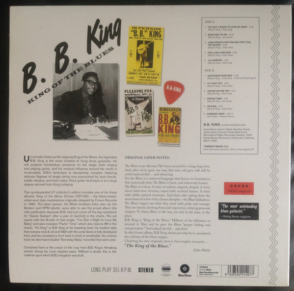 B.B. King : King Of The Blues (LP, Album, RE, 180)