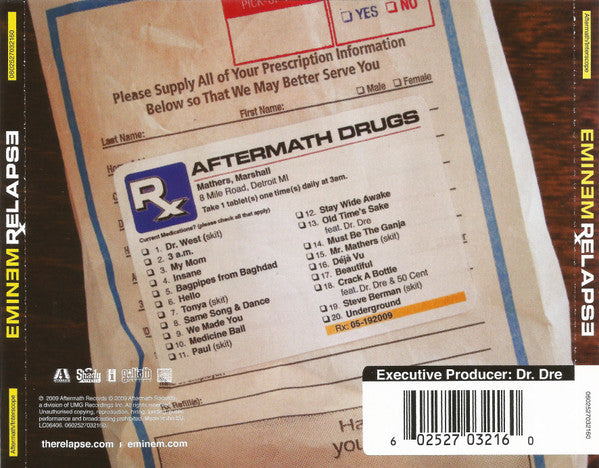 Eminem : Relapse (CD, Album)