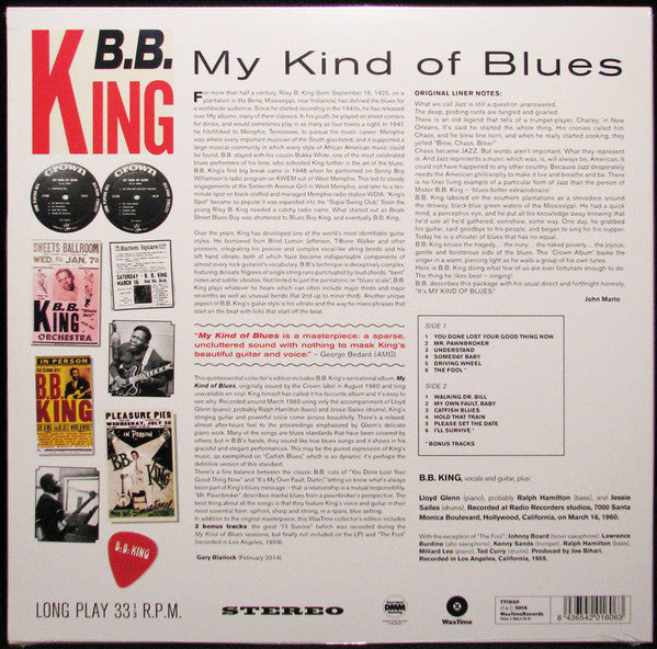 B. B. King* : My Kind Of Blues (LP, Album, Ltd, RE, 180)