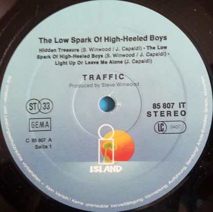 Traffic : The Low Spark Of High Heeled Boys (LP, Album, RP)