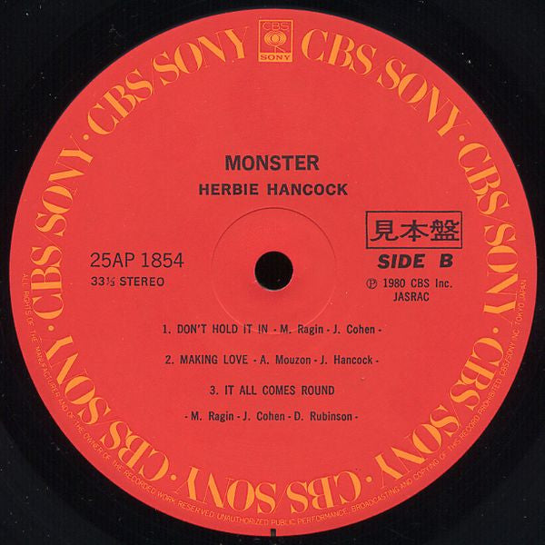 Herbie Hancock : Monster (LP, Album, Promo)