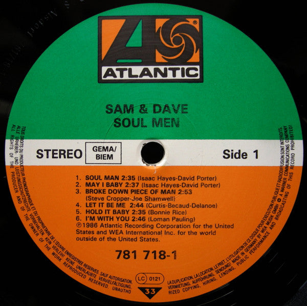 Sam & Dave : Soul Men (LP, Album, RE)