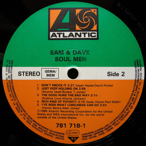 Sam & Dave : Soul Men (LP, Album, RE)