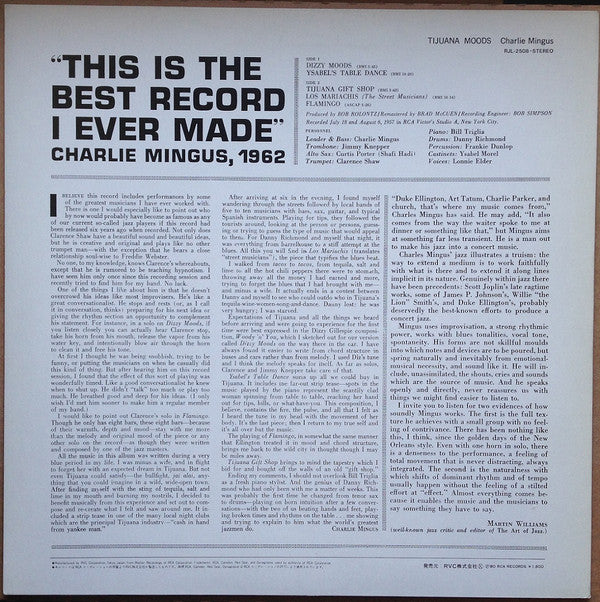 Charles Mingus : Tijuana Moods (LP, Album, RE)