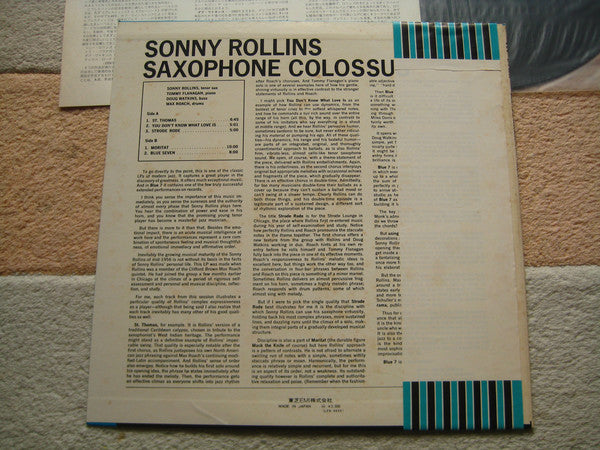 Sonny Rollins : Saxophone Colossus (LP, Album, RE)