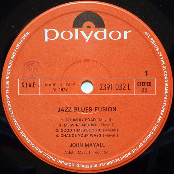 John Mayall : Jazz Blues Fusion (LP, Album, RP)