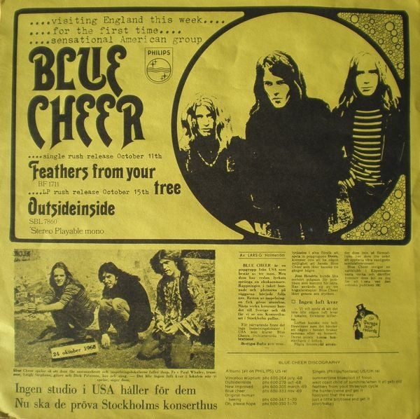 Blue Cheer : Outside Inside (LP, Album, RE, Red)