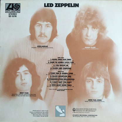 Led Zeppelin : Led Zeppelin (LP, Album, RP)