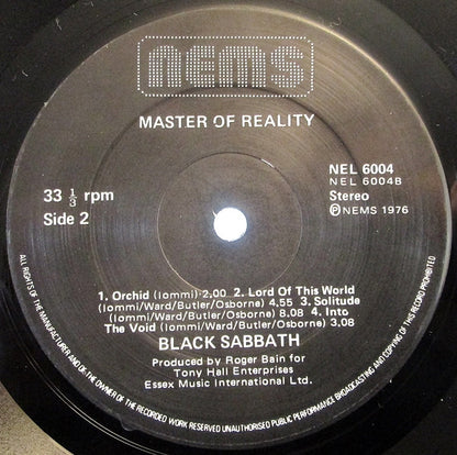 Black Sabbath : Master Of Reality (LP, Album, RE)