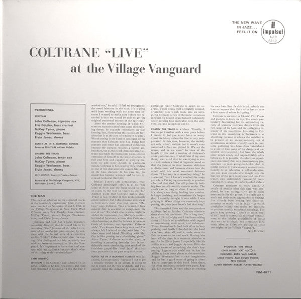 John Coltrane : "Live" At The Village Vanguard (LP, Album, RE, Gat)