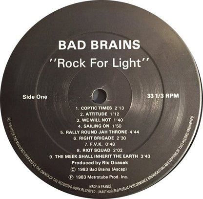 Bad Brains : Rock For Light (LP, Album)