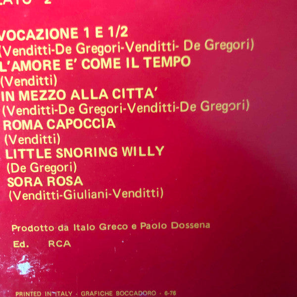 Antonello Venditti / Francesco De Gregori : Roma Capoccia (LP, Album, RE)