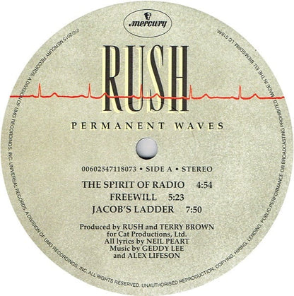 Rush : Permanent Waves (LP, Album, RE, RM, 180)