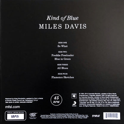 Miles Davis : Kind Of Blue (2x12", Album, RE, RM, 180 + Box, Ltd, Num, S/Editi)