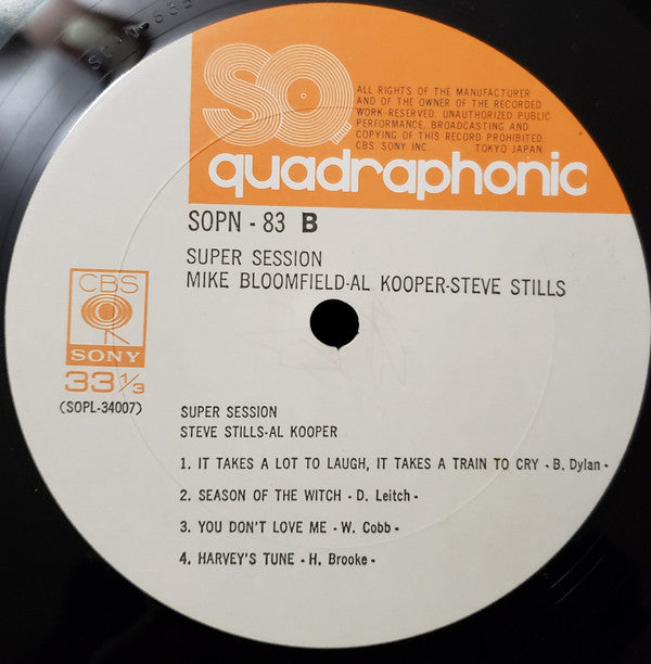 Mike Bloomfield / Al Kooper / Stephen Stills : Super Session (LP, Album, Quad, RE)
