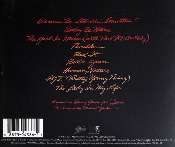 Michael Jackson : Thriller (CD, Album, RE, Son)