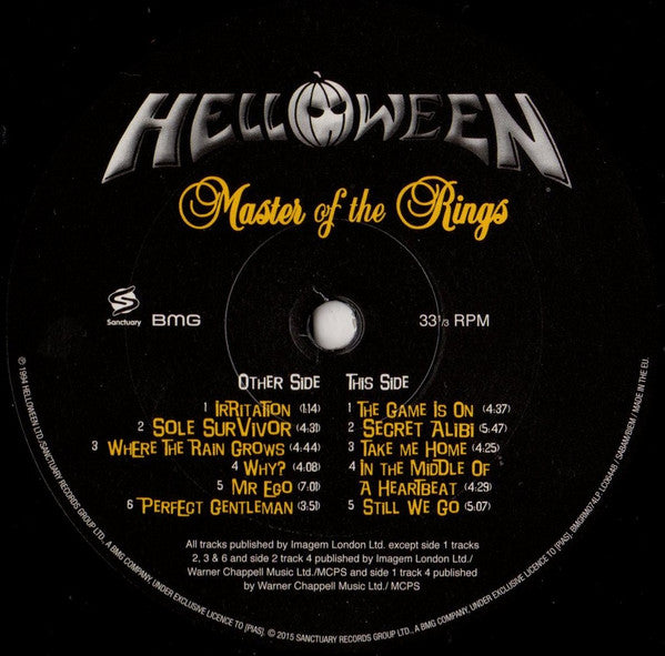 Helloween : Master Of The Rings (LP, Album, RE)