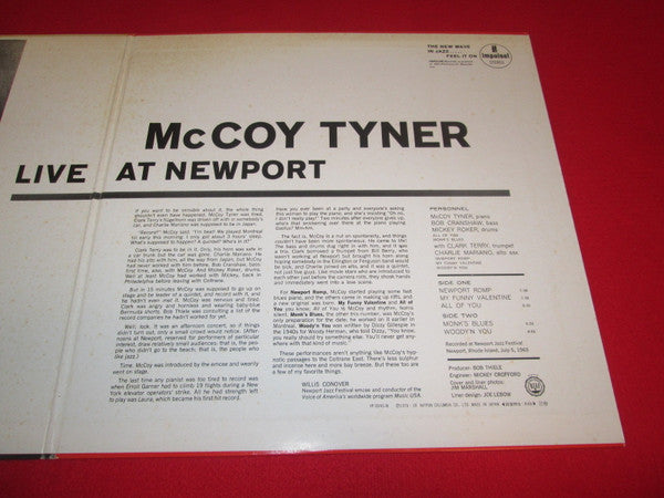 McCoy Tyner : Live At Newport (LP, Album, RE, Gat)