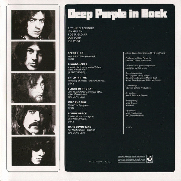 Deep Purple : Deep Purple In Rock (LP, Album, RE, Gat)