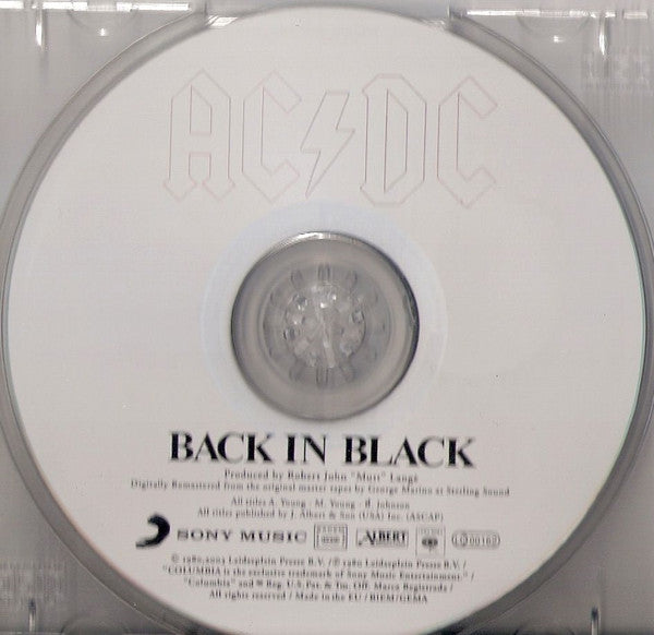 AC/DC : Back In Black (CD, Album, RE, RM, Jew)