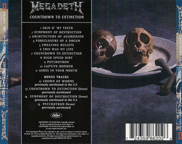 Megadeth : Countdown To Extinction (CD, Album, RE, RM, RP)