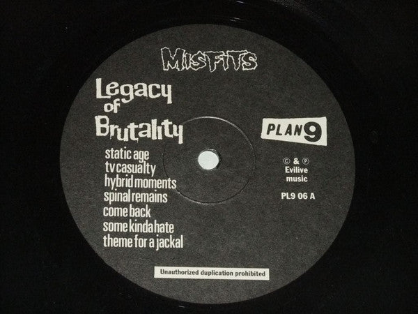 Misfits : Legacy Of Brutality (LP, Album, RE, Low)