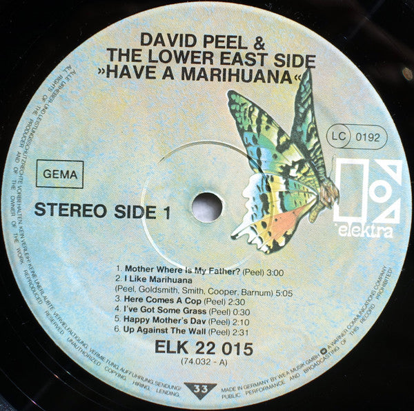 David Peel & The Lower East Side : Have A Marijuana (LP, Album, RE)