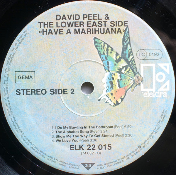 David Peel & The Lower East Side : Have A Marijuana (LP, Album, RE)