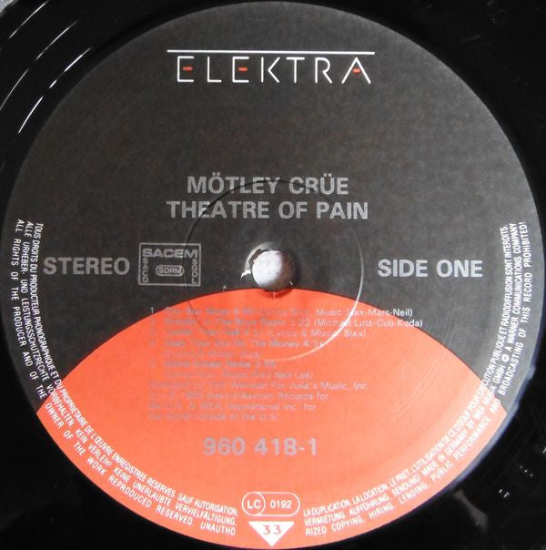 Mötley Crüe : Theatre Of Pain (LP, Album)