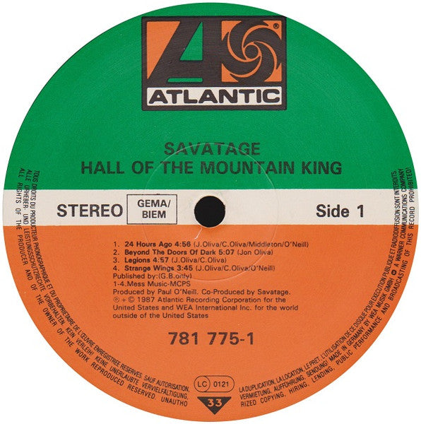 Savatage : Hall Of The Mountain King (LP, Album)