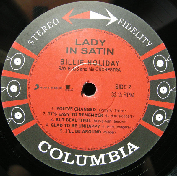 Billie Holiday With Ray Ellis And His Orchestra : Lady In Satin (LP, Album, RE, 180)