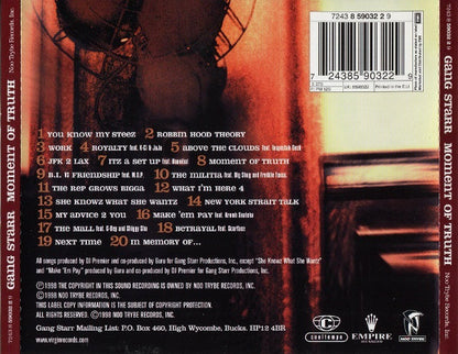 Gang Starr : Moment Of Truth (CD, Album, RE, Arv)