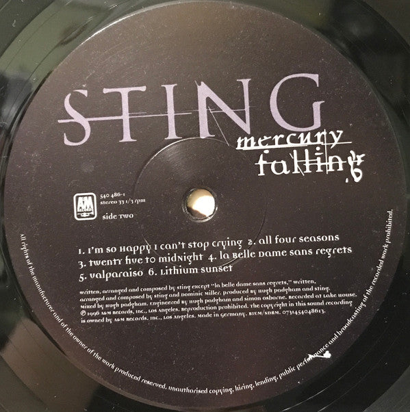 Sting : Mercury Falling (LP, Album, RE, 180)