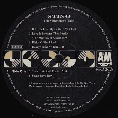 Sting : Ten Summoner's Tales (LP, Album, RE, RM, 180)