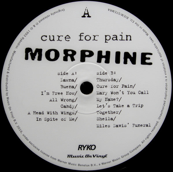Morphine (2) : Cure For Pain (LP, Album, RE, 180)