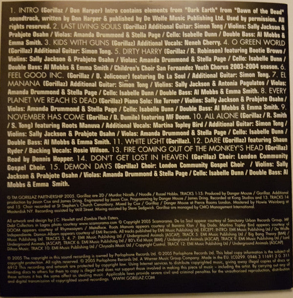 Gorillaz : Demon Days (CD, Album, RP, Arv)